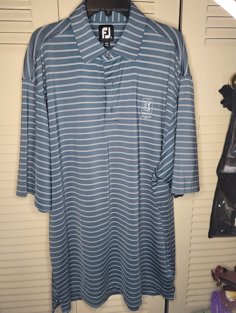 FootJoy TPC Golf Shirt Large Blue Striped
